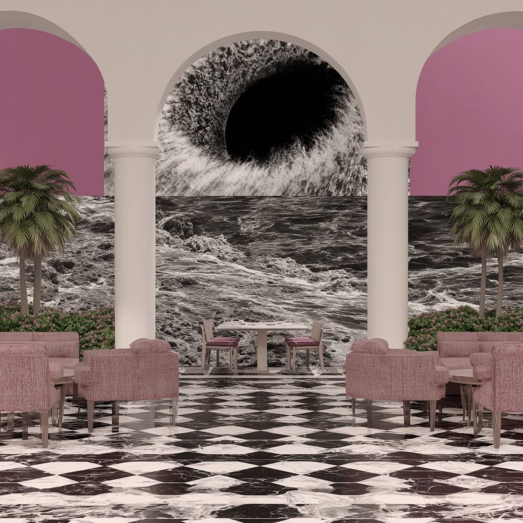 Architectural terrace scene